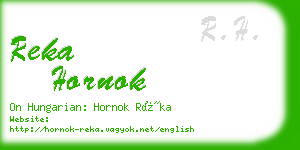 reka hornok business card